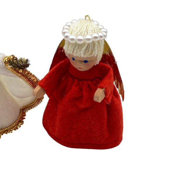 VTG Koestel wax angel ornament mini tree topper 3.25" West Germany - Picture 3 of 10